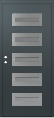 Modern Front Door Diamond D4 anthracite_anthracite frosted Glass Panel stainless steel Door