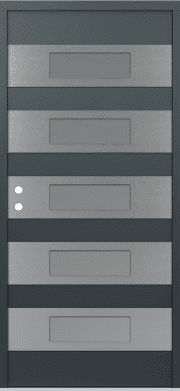 Modern Front Door Diamond D5 anthracite_anthracite frosted Glass Panel stainless steel Door