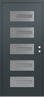 Modern Front Door Diamond D6 anthracite_anthracite frosted Glass Panel stainless steel Door