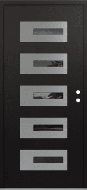Modern Front Door Diamond D6 black_black mirrored Glass Panel stainless steel Door