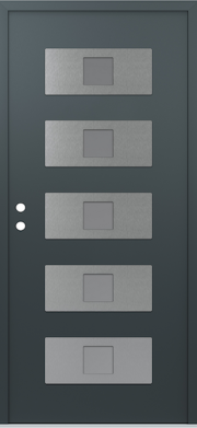 Modern Front Door Diamond D8 anthracite_anthracite frosted Glass Panel stainless steel Door