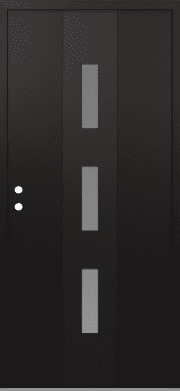 Modern Front Door DIAMOND A7 36" X 80" BLACK/WHITE FROSTED GLASS PANEL BLACK