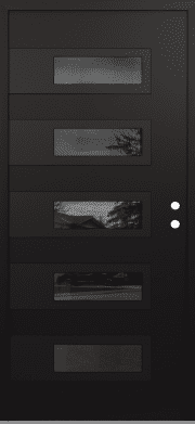 Modern Front Door Diamond D3 36" x 80" black/black mirrored Glass Panel black