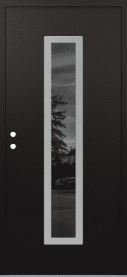Modern Front Door DIAMOND A11 36" X 80" BLACK/BLACK MIRRORED GLASS PANEL STAINLESS STEEL