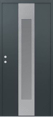 Modern Front Door DIAMOND A1 36" X 80" ANTHRACITE/ANTHRACITE FROSTED GLASS PANEL STAINLESS STEEL