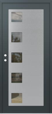 Modern Front Door Diamond C5 36" x 80" anthracite/anthracite mirrored Glass Panel stainless steel