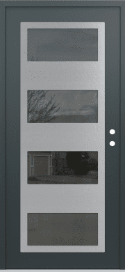 Modern Front Door Diamond C2 36" x 80" anthracite/anthracite mirrored Glass Panel stainless steel