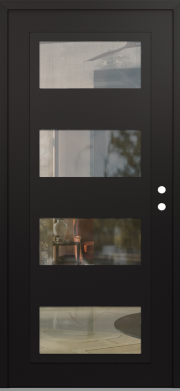 Modern Front Door Diamond C2 36" x 80" black/black clear Glass Panel black
