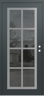 Modern Front Door Diamond C16 36" x 80" anthracite/anthracite mirrored Glass Panel stainless steel